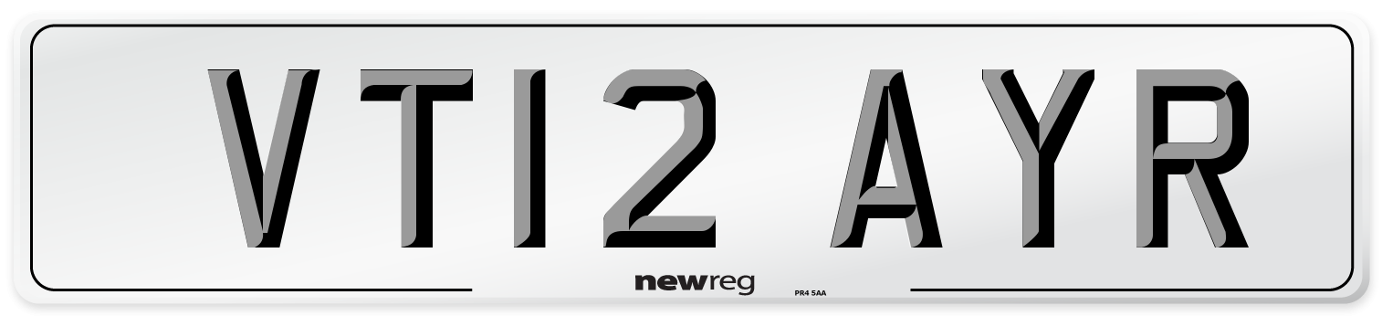 VT12 AYR Number Plate from New Reg